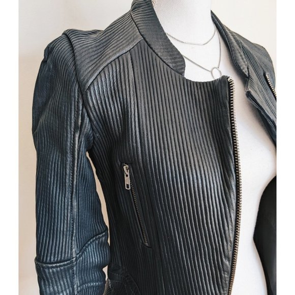 MAJE 'Knight' Leather Jacket size 36 - Picture 2 of 6